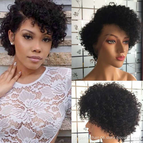 Pixie Cut Wigs Wholesale Virgin Vendors Unprocessed Short Bob Perruque Brazilian Body Wave Curly Lace Front Human Hair Wigs